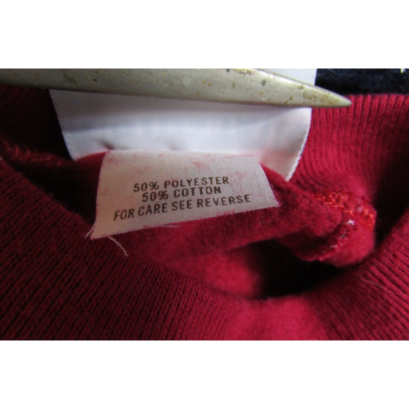Activewear Sweatshirt Adult Size Large Red Cotton Blend Made in USA Blank - Picture 8 of 9